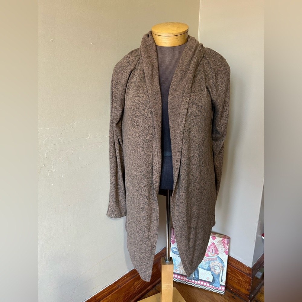 Silence + Noise Hooded Open Front Cardigan Duster‎ Sz M